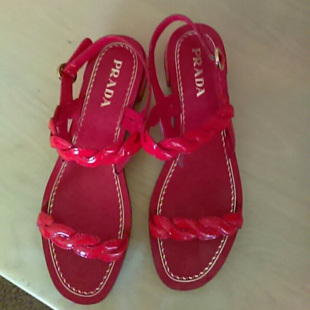 Prada red sandals